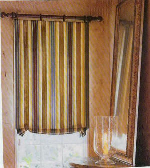 Stationary Roman Shade on Pole 