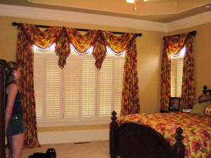 Swag Jabots and Panels on Pole 